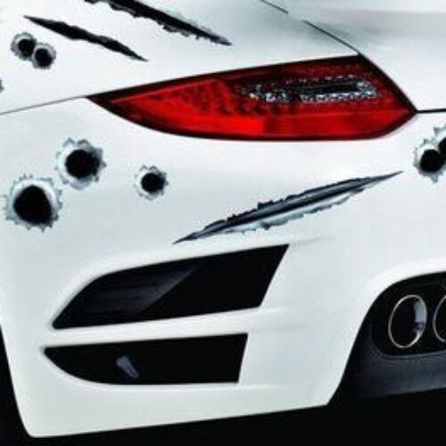 Simulation Bullet Hole Car Sticker, Car Bullet Hole Crack Car Sticker