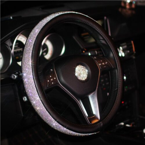 Car steering wheel handle set Four seasons universal really cute feminine cartoon leather anti-slip handle